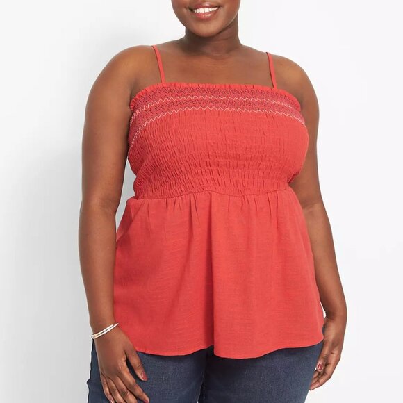 Lane Bryant Tops - Torrid Classic Square-Neck Smocked Babydoll Tank - 18